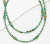American West Sterling Silver Bold 32" Turquoise Bead Necklace